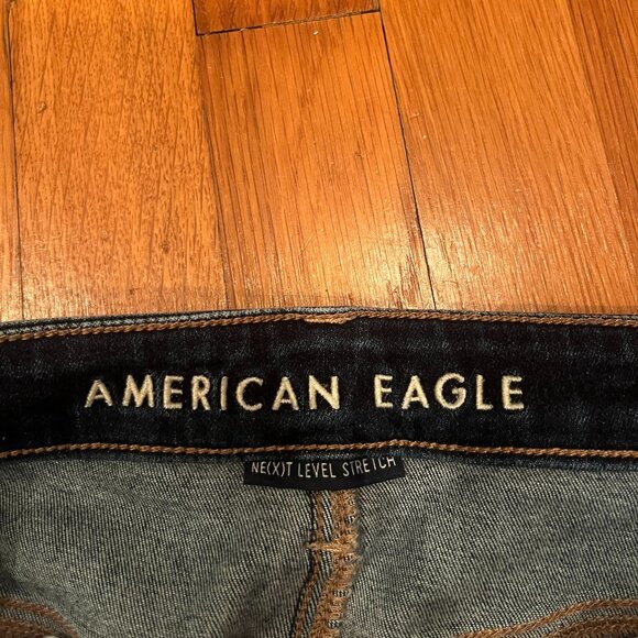 AE Next Level Stretch Dark Wash Ripped Skinny Jean (Size 10 Short) - Picture 4 of 5